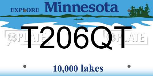 T206QT Minnesota License Plate