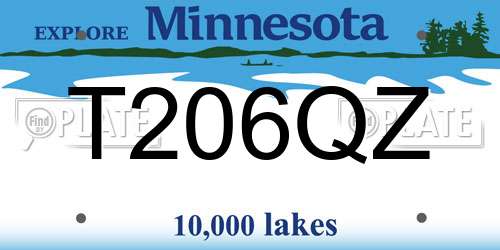 T206QZ Minnesota License Plate