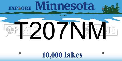 T207NM Minnesota License Plate