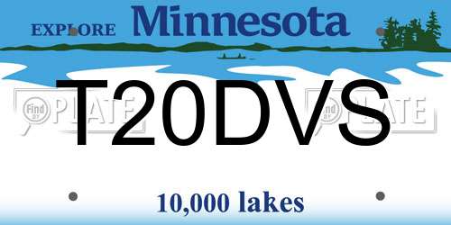 T20DVS Minnesota License Plate
