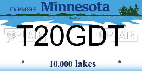 T20GDT Minnesota License Plate