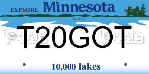T20GOT Minnesota License Plate
