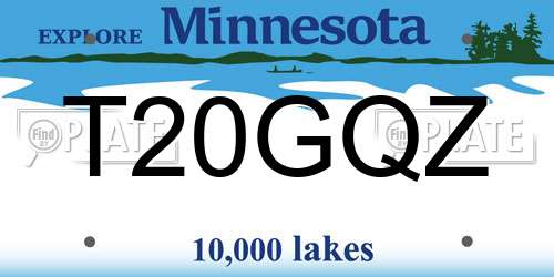 T20GQZ Minnesota License Plate