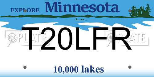 T20LFR Minnesota License Plate