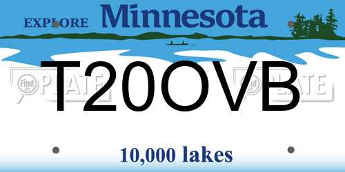 T20OVB Minnesota License Plate