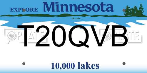 T20QVB Minnesota License Plate