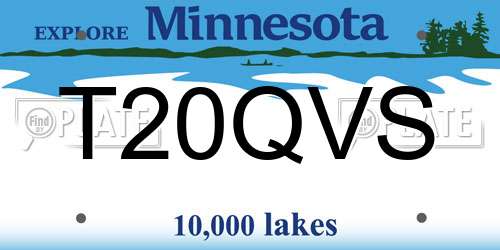 T20QVS Minnesota License Plate