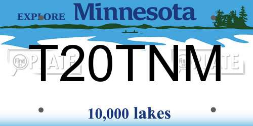 T20TNM Minnesota License Plate
