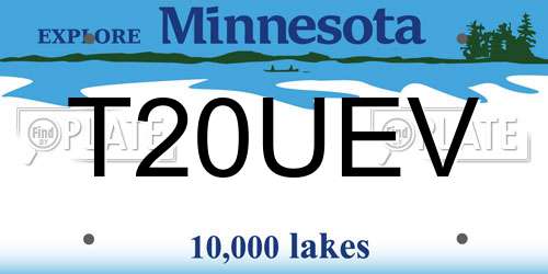 T20UEV Minnesota License Plate