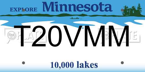 T20VMM Minnesota License Plate