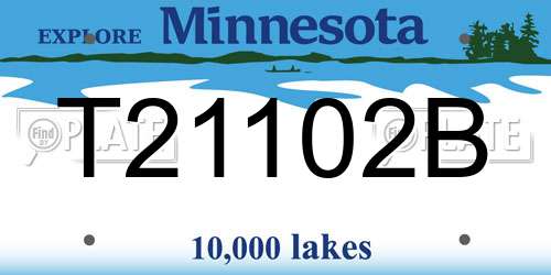 T21102B Minnesota License Plate