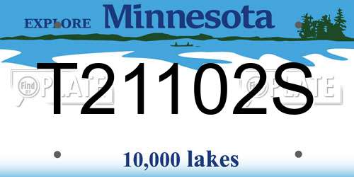 T21102S Minnesota License Plate
