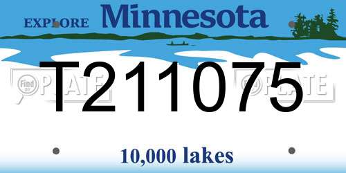 T211075 Minnesota License Plate