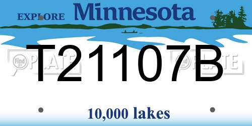 T21107B Minnesota License Plate