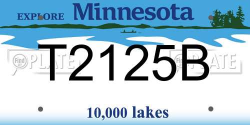 T2125B Minnesota License Plate