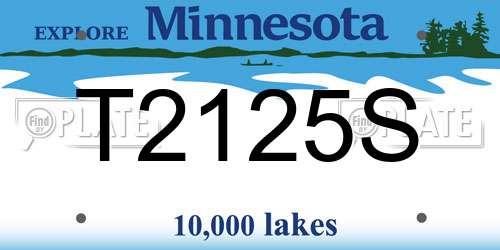 T2125S Minnesota License Plate
