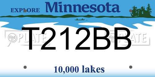 T212BB Minnesota License Plate