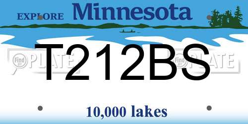 T212BS Minnesota License Plate