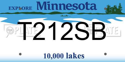 T212SB Minnesota License Plate