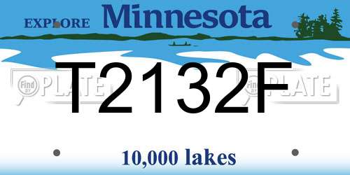 T2132F Minnesota License Plate