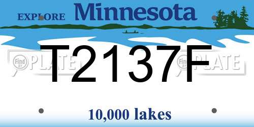 T2137F Minnesota License Plate