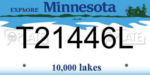 T21446L Minnesota License Plate
