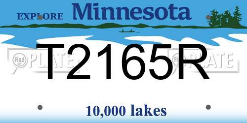 T2165R Minnesota License Plate