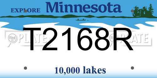 T2168R Minnesota License Plate