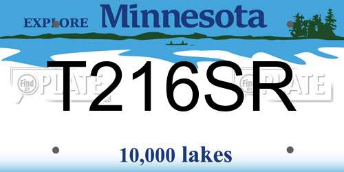 T216SR Minnesota License Plate