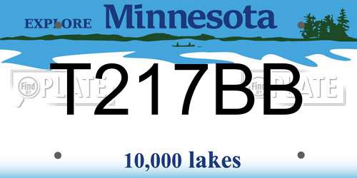 T217BB Minnesota License Plate
