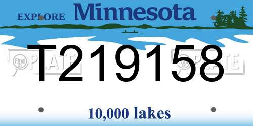 T219158 Minnesota License Plate