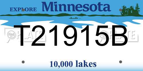 T21915B Minnesota License Plate