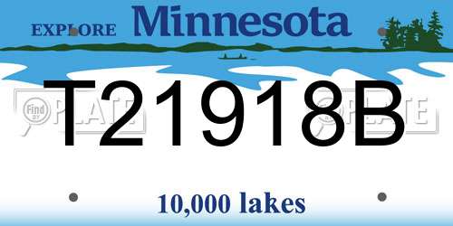 T21918B Minnesota License Plate