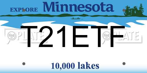 T21ETF Minnesota License Plate