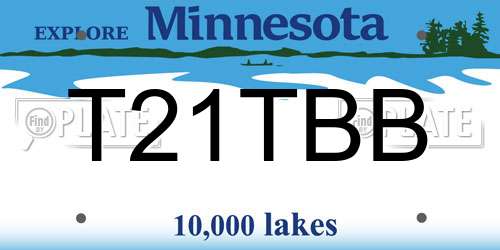 T21TBB Minnesota License Plate