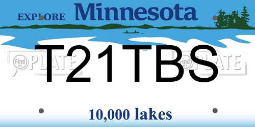 T21TBS Minnesota License Plate