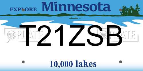 T21ZSB Minnesota License Plate
