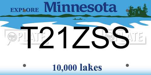 T21ZSS Minnesota License Plate