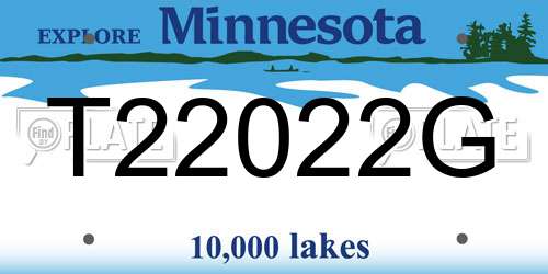 T22022G Minnesota License Plate