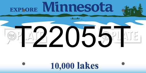 T22055T Minnesota License Plate
