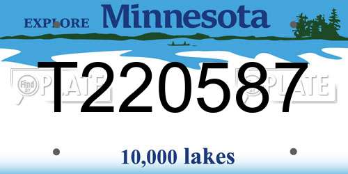 T220587 Minnesota License Plate