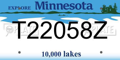 T22058Z Minnesota License Plate