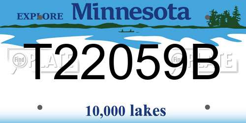 T22059B Minnesota License Plate