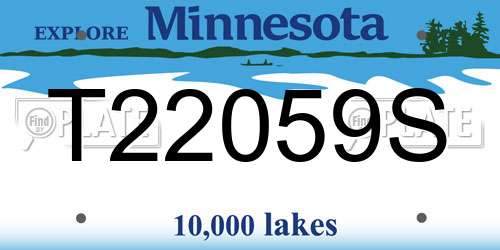 T22059S Minnesota License Plate