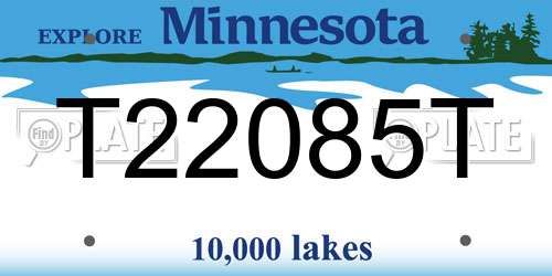 T22085T Minnesota License Plate