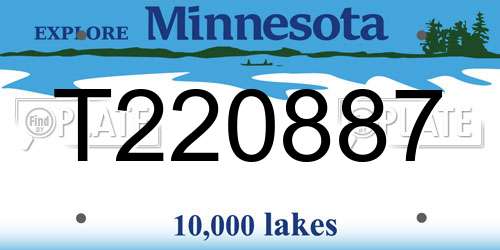 T220887 Minnesota License Plate