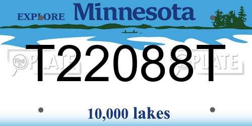 T22088T Minnesota License Plate