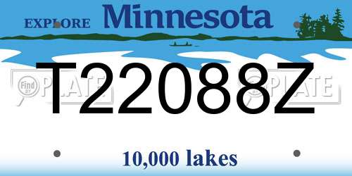 T22088Z Minnesota License Plate