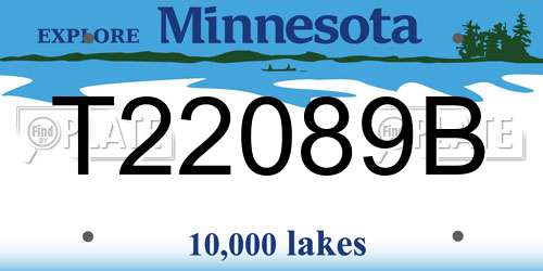 T22089B Minnesota License Plate