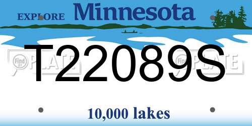 T22089S Minnesota License Plate